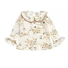 Camiseta Pompeya Flores Mostaza - comprar online