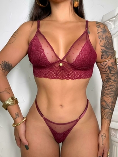 CONJUNTO LINGERIE RENDADO SEM BOJO - loja online