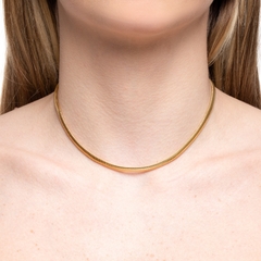 COLAR CHOKER MALHA SNAKE 6MM BANHADO A OURO - comprar online