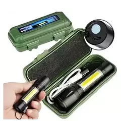 Mini Lanterna Recarregável USB HZ-03-1068 Preta