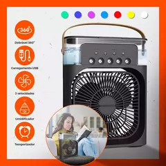 Refrigerador De Ar Ventilador Umidificador Portátil Com Led Reservatório De Água Led Usb - Loja Vempraká