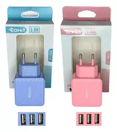 Base Carregador USB Triplo Carga Rápida 3 Usb 5.8