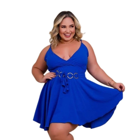 Macaquinho Plus Size Feminino Short Saia Rodada Argolas 0561 - comprar online