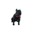 Pitbull Macho Orelha Cortada com Gravata Miniatura Decoração 3D - BR 3D