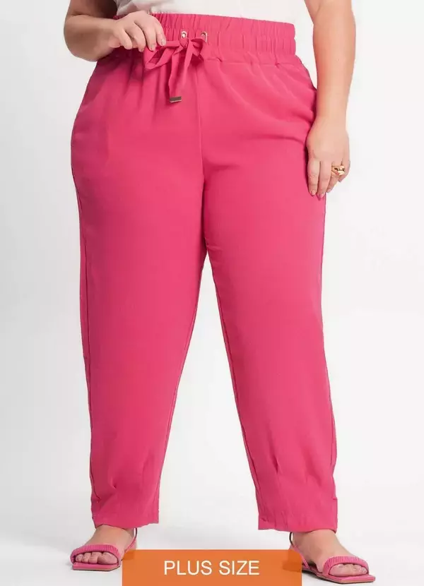 Calça Feminina Plus Size Rosa