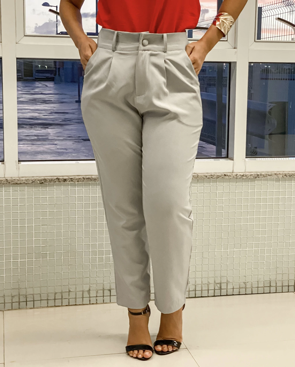 CALÇA CINZA CENOURA