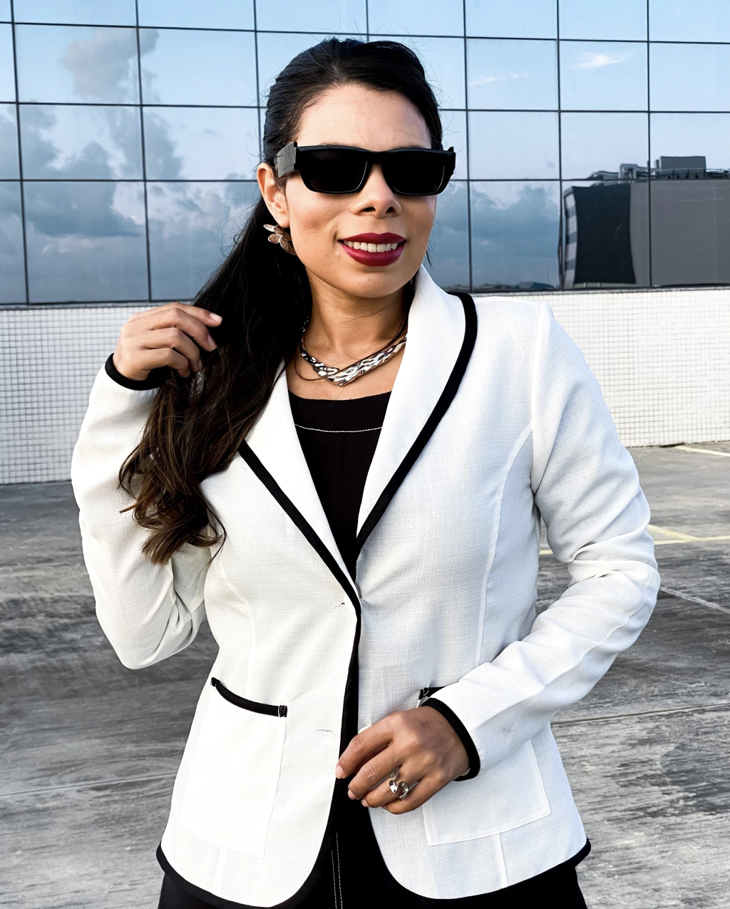 BLAZER BRANCO E PRETO (BICOLOR)