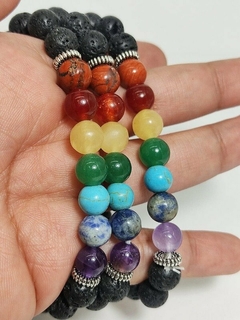 Pulsera de Piedra 7 chakras y Lava Volcánica en internet