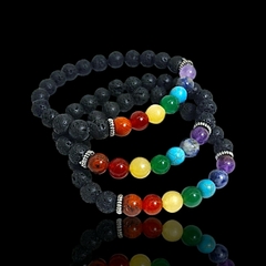 Pulsera de Piedra 7 chakras y Lava Volcánica - tienda online