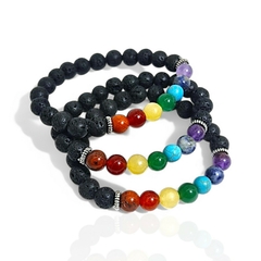 Pulsera de Piedra 7 chakras y Lava Volcánica - comprar online