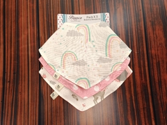 Baberos Bandana Pack X3 ROSA ARCOIRIS