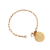 Pulseira cartie feminina com medalha de São Bento banhada a ouro 18k - 26192536