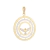Pingente medalha Espirito Santo trabalhado em ródio branco banhado a ouro 18k - 14732393