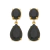 Brinco com pedra preta banhado a ouro 18k - 55192477
