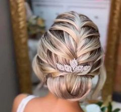 Arranjo de Cabelo Noiva Pente Zirconia