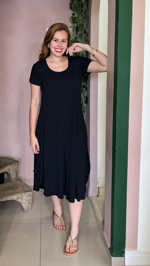 Vestido Amplo com manga