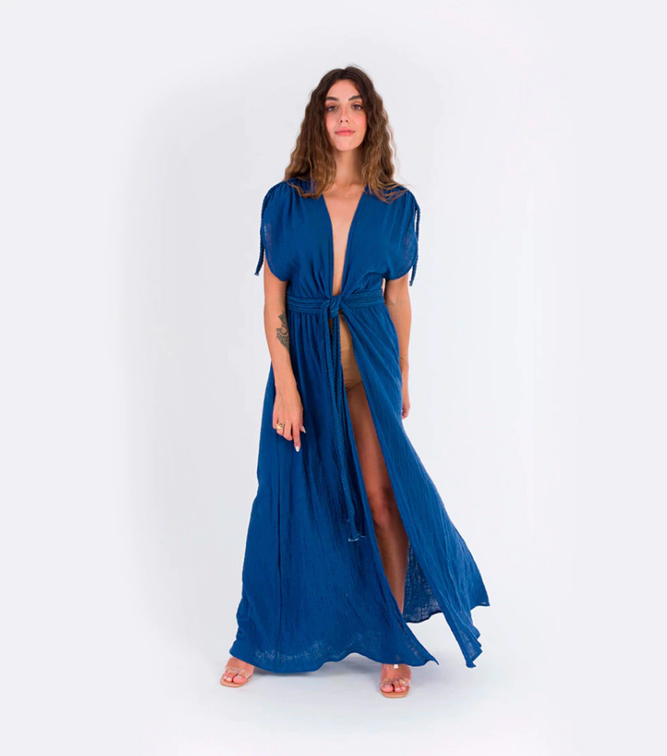 Saída Tati Detalhe Corda Cintura Azul