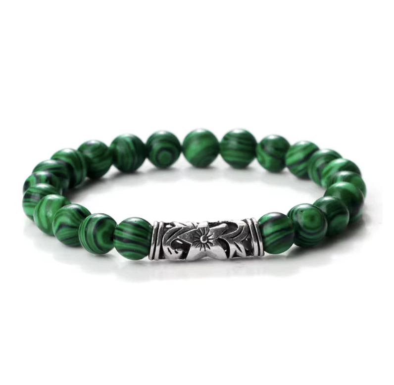 Pulseira Flor de Lotus Malaquita