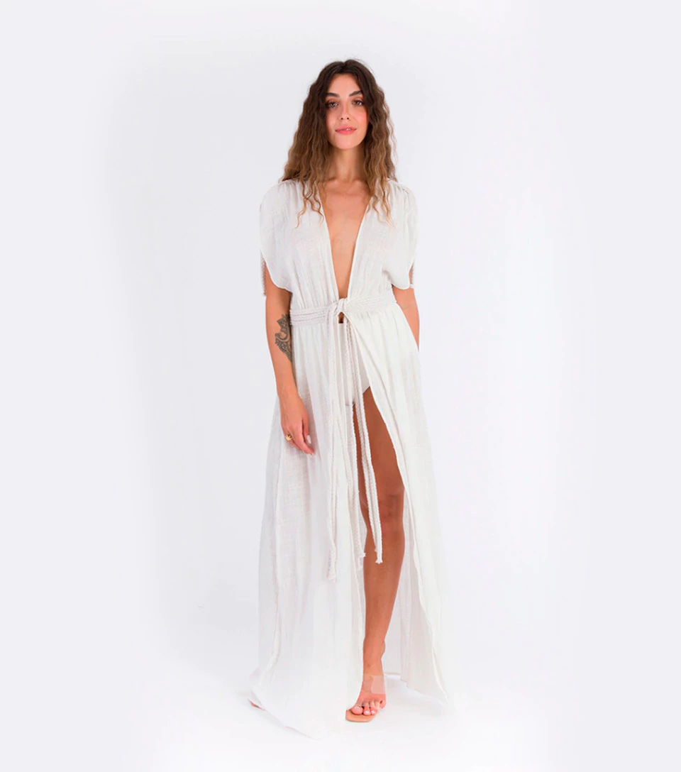 Saída Tati Detalhe Corda Cintura Branca