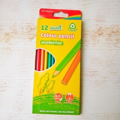 Lápices escolares x12 plastic wood