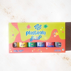 Plasticola caja x6 | Pastel, glitter, flúo, clásico - Magenta