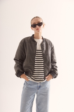 CAMPERA BOMBER PU GASTADA - comprar online