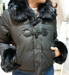 CAMPERA PUFFER CON ALAMARES Y PIEL - Over Pull