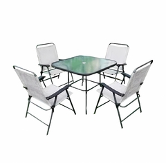 JUEGO JARDIN x 5 PIEZAS SIBLEY GRIS TEXTILENO
