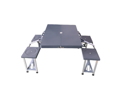 SET MESA VALIJA PLEGABLE DE CAMPING PLÁSTICO Y ALUMINIO