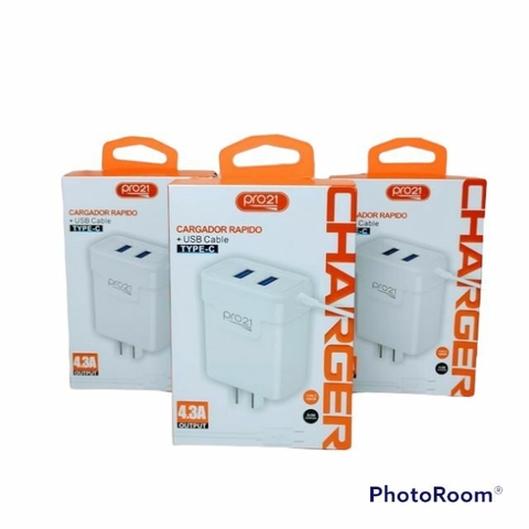 CARGADOR 4.3A RAPIDO TIPO C