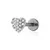 Piercing Coração Cravejado Base Reta
