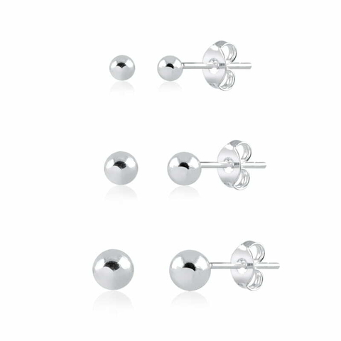 BRINCO TRIO 3,4,5MM BOLINHA