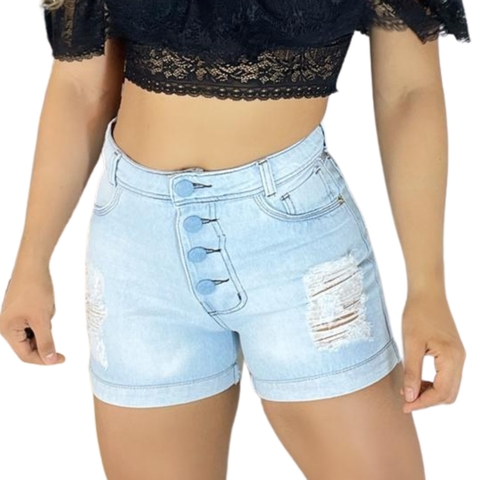 Short Jeans Barra dobrada Claro