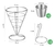 Cono Soporte Papas Fritas Con Salseras en Acero de 2 Unidades Mod.CY785