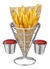 Cono Soporte Papas Fritas Con Salseras en Acero de 2 Unidades Mod.CY785 en internet