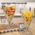 Cono Soporte Papas Fritas Con Salseras en Acero de 2 Unidades Mod.CY785 - Productos de Moda y Temporada