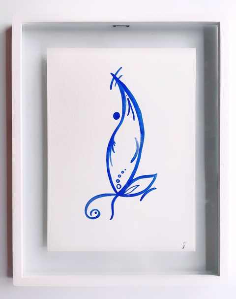 Minimal azul 3 - Original enmarcada