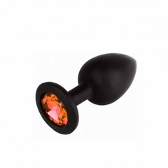 Plug Anal Pequeño de Silicona con Strass naranja