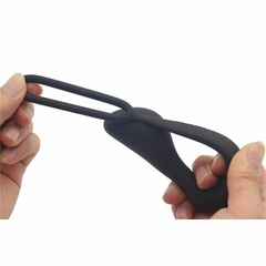 Imagen de Estimulador prostata con anillo silicona negro
