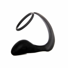 Estimulador prostata con anillo silicona negro
