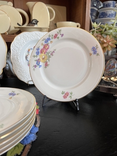 Set Platos para Postre x 6 Porcelana Heinrich H&Co. Selb Bavaria #16530 Christine Deco Floral Vivo en Oro - comprar online