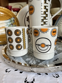 Set Vintage de Jarra y 6 Vasos Para Agua o Juego Ceramica Ancers en internet