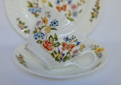 Imagen de Trio para Te Aynsley Fine English Bone China , Pattern Cottage Garden C1960.