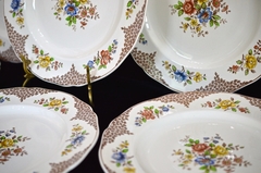 Juego de 6 Platos Playos Copeland Spode England , Pattern Merville Brown C1940