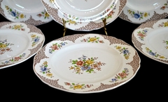 Juego de 6 Platos Playos Copeland Spode England , Pattern Merville Brown C1940 en internet