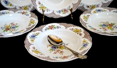 Juego de 6 Platos Hondos Copeland Spode England , Pattern Merville Brown C1940 - comprar online
