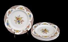 Juego de 6 Platos Playos Copeland Spode England , Pattern Merville Brown C1940 en internet