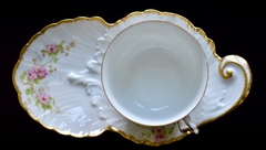 Unica Taza para Desayuno con Plato de Snack Porcelaine Limousine Limoges C1920 Gaths&Chaves