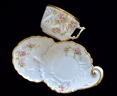 Unica Taza para Desayuno con Plato de Snack Porcelaine Limousine Limoges C1920 Gaths&Chaves - comprar online