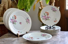 Hermoso Juego de 6 Platos Playos Veritable Porcelain France Floralis C1940 - comprar online